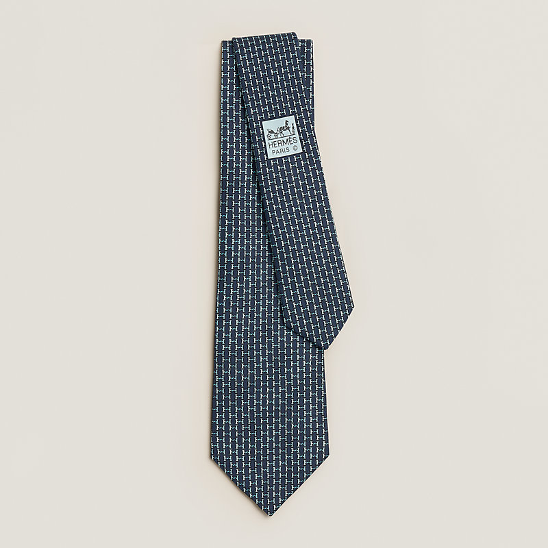 シルクツイルタイ 7 cm 《Hツイスト》 - ブルー | Hermès - エルメス